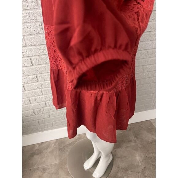 Bibi Women Cold Shoulder Long Sleeve Tiered Dress Size L - Picture 8 of 13